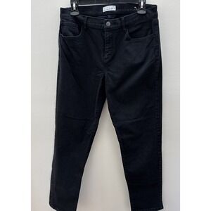 Loft Jeans Womens Size 29/8 Color Black 5 Pockets Denim Button Zip Regular Leg
